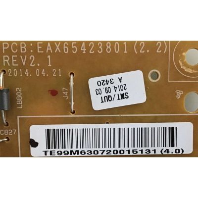 KIT DE TARJETAS PARA TV LG / MAIN EBT62841578 / EAX65391006(1.1) / FUENTE EAY63072001 / EAX65423801(2.2) / T-CON 6871L-3744A / 6870C-0481A / PANEL LC470DUE (FG)(A4) / MODELO 47LB5900-UV.BUSWLQR - Imagen 4